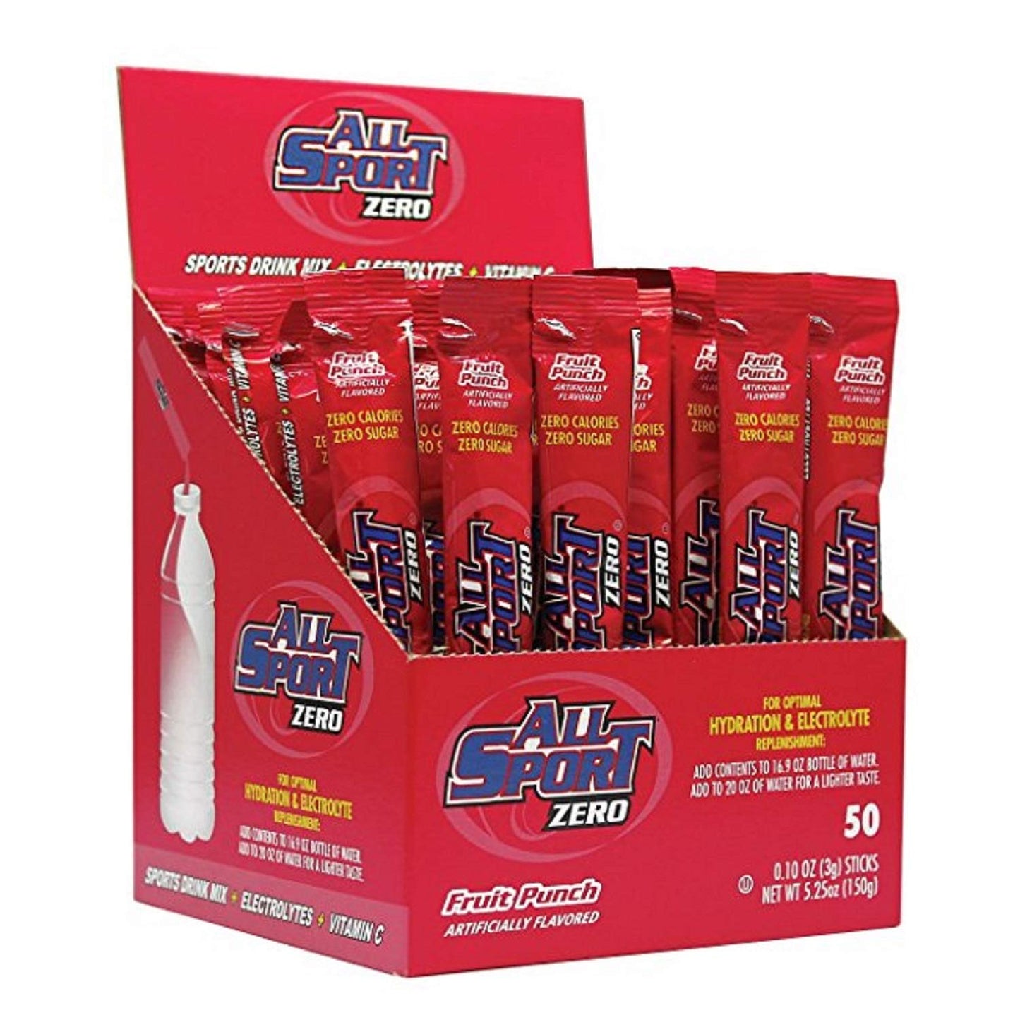 All Sport Zero Powder Sticks Variety Pack 500 Case, (10 Boxes of 50)