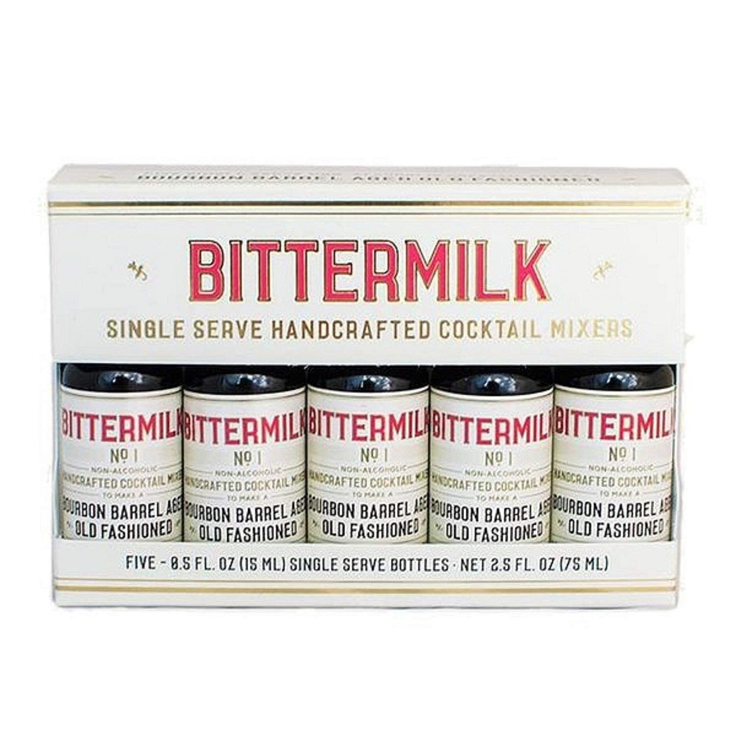 Bittermilk Old Fashioned Cocktail Mix - Bourbon Barrel Aged - 5 Count Single Serve Set