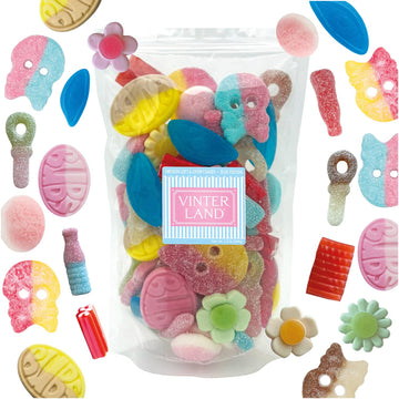 VINTERLAND - Bubs Swedish Candy Mix (1.2 Pounds) - Assorted Swedish Candy Bubs Godis - Big Bubs Ovals & Big Swedish Candy Skulls