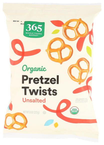365 by Whole Foods Market, Organic Unsalted Mini Pretzel Twists, 8 Ounce