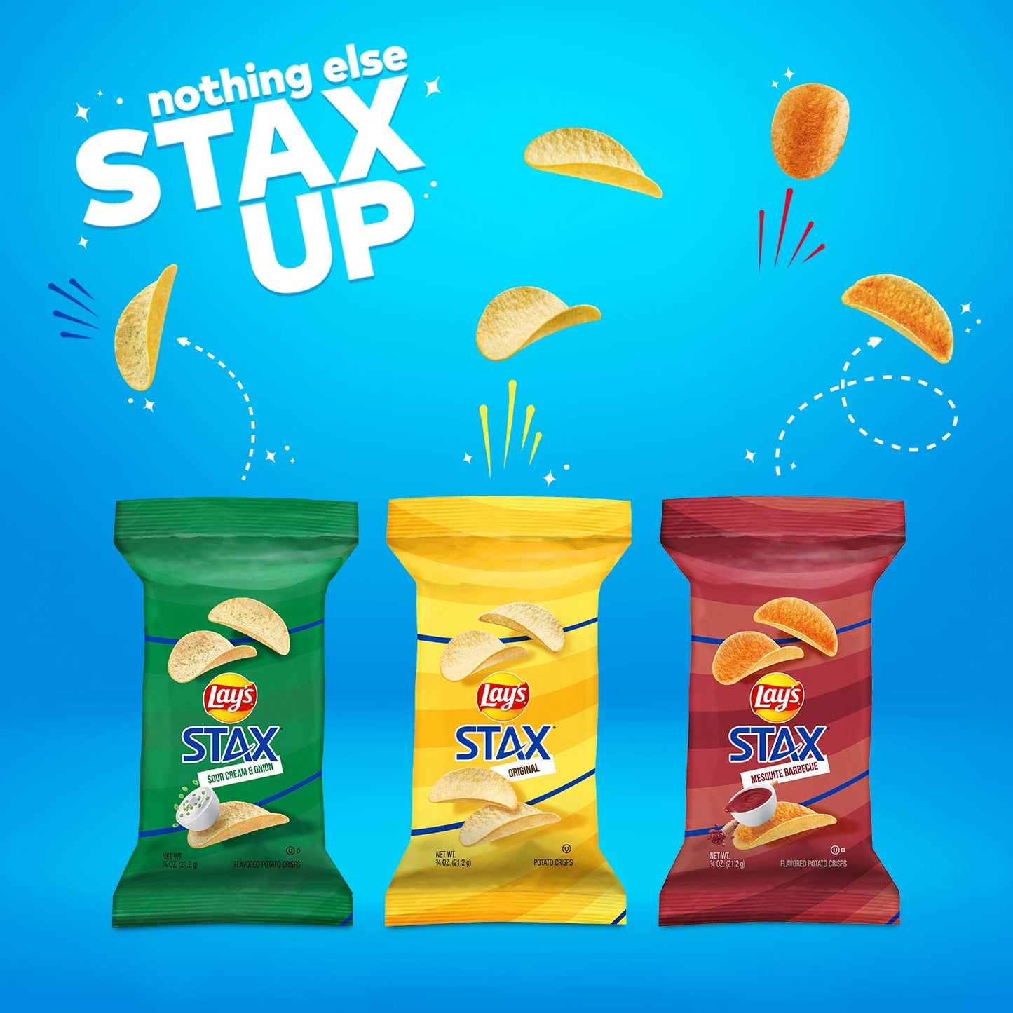 Lays Stax Potato Crisps, Variety Pack, 0.75 Ounce (Pack of 30)