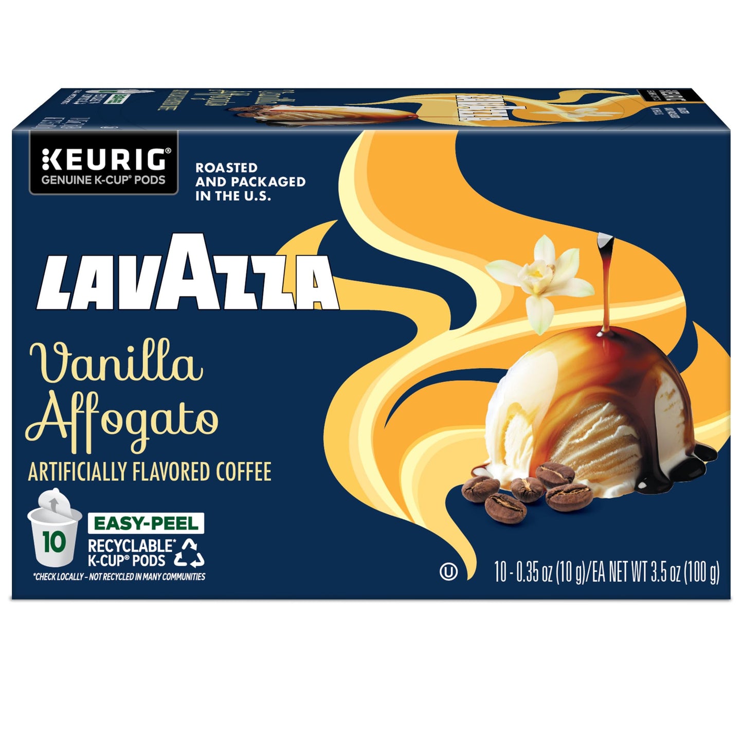 Lavazza Vanilla Affogato Coffee  Single Serve Keurig K-Cup Pods  Flavored Coffee  60-Count Box (6 Packs of 10)