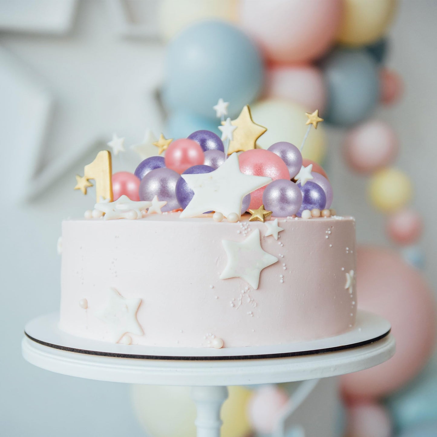 30Pcs Balls Cake Topper Glitter Foam Ball Cake Picks Faux Pearl Ball Shaped Cupcake Insert Cake Topper For Baby Shower Wedding A