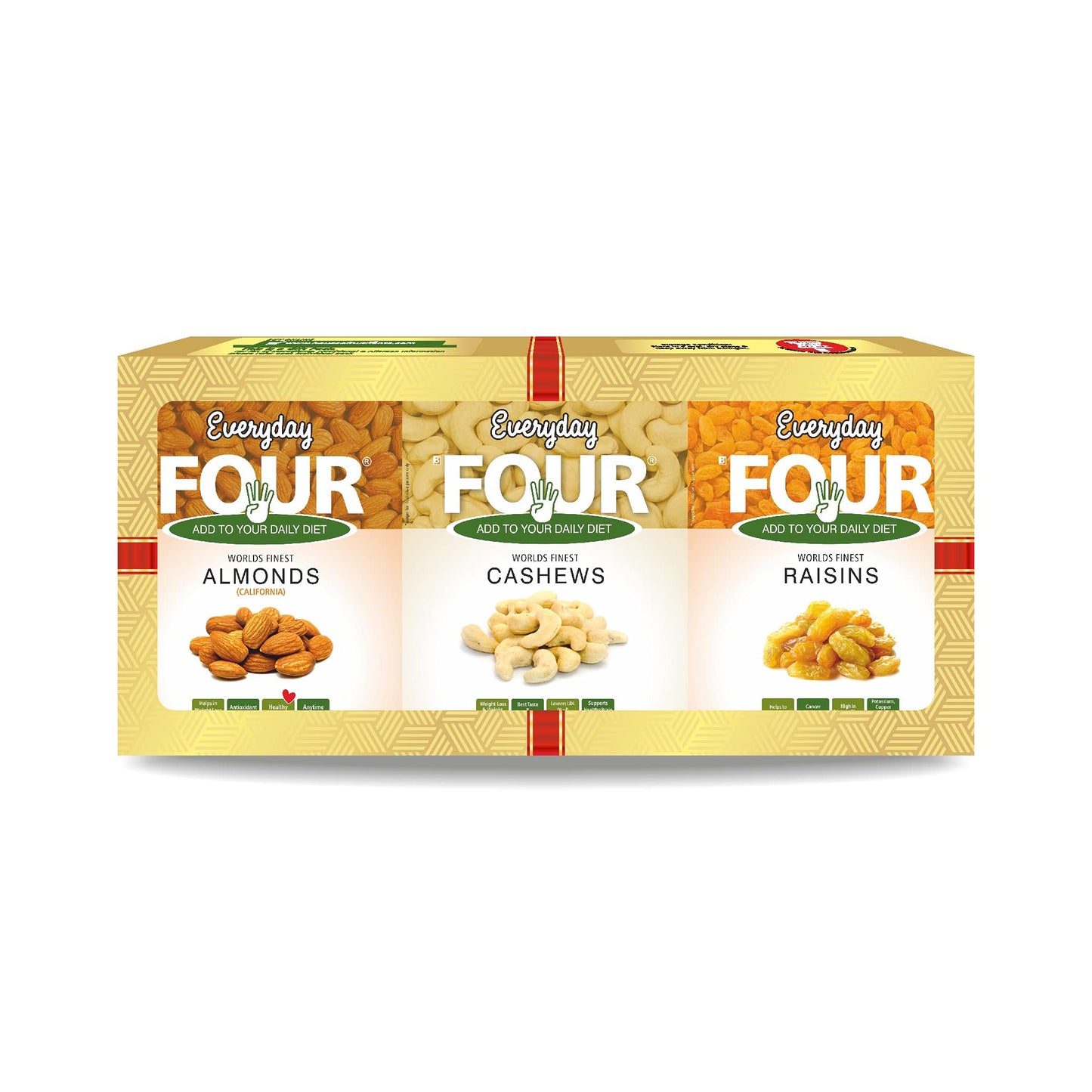 Everyday Four Dry Fruit Mix Gift Pack 200G Each | Pack Of 3 | Combo | In Pantry