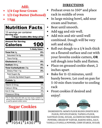 Moms Place Gluten-Free Sugar Cookie Mix - 11.3 Ounce Pack