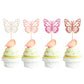 Ercadio 48 Pack Assembled Butterfly Cupcake Toppers Colorful Glitter Butterfly Cupcake Picks Baby Shower Kids Birthday Party Cak