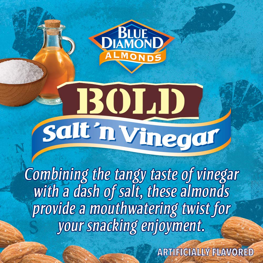 Blue Diamond Almonds, Bold Salt 'N Vinegar, 6 Ounce