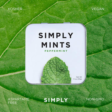 Simply Mints | Peppermint & Lemon Breath Mints Variety Pack | Pack Of Six (180 Pieces Total) | Zesty & Refreshing + Aspartame-Fr