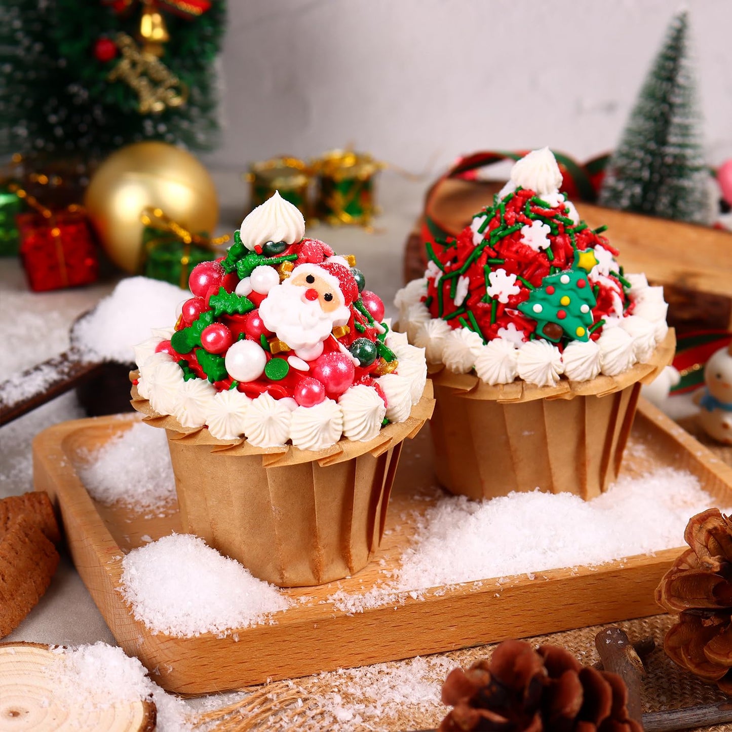 Sprinkles For Cake Decorating 7Ounce, Edible Star Christmas Tree Sprinkles For Cupcake Toppers, Cookie, Ice Cream Decorations Ch