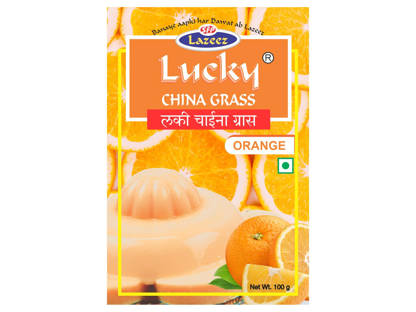 Lucky China Grass (Orange Flavor 100 Gm)[Pack Of 5]