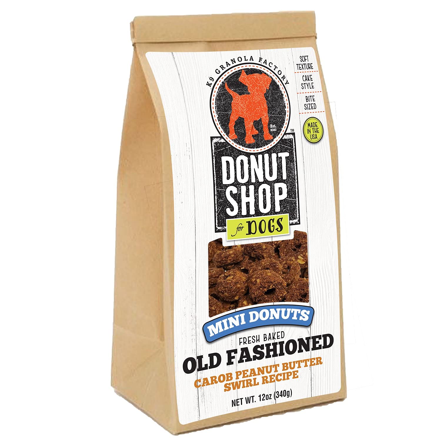 K9 Granola Factory Donut Shop Mini Donuts Carob Peanut Butter Swirl