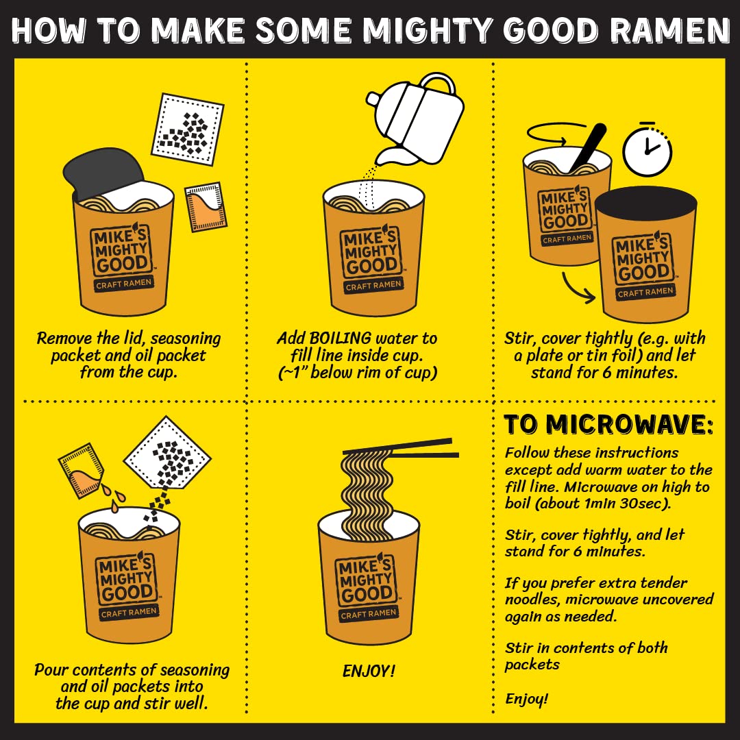 Mike'S Mighty Good Ramen Chicken Soup - Chicken Noodle Soup - Instant Ramen Noodles Cups - Organic Non-Gmo Instant Noodles - 1.6