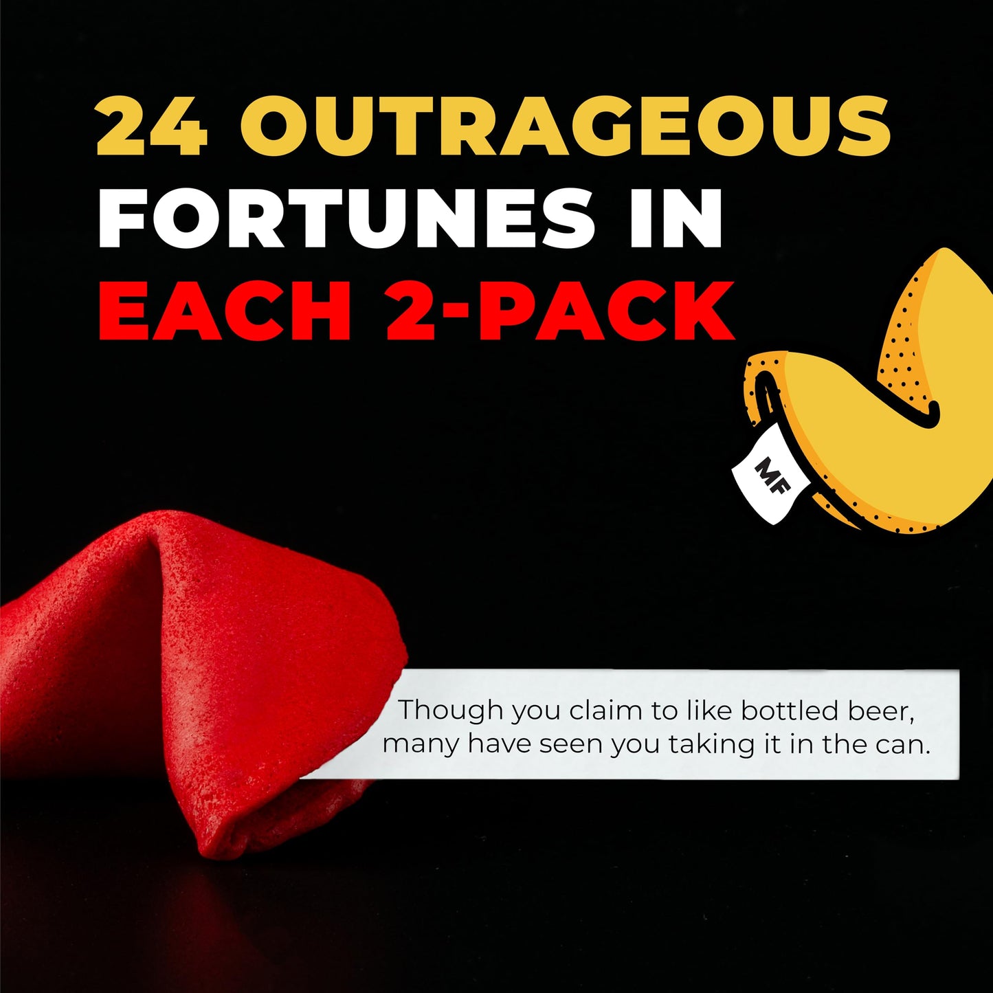 MISS FORTUNES Funny Fortune Cookies Two-Pack, 12 Count (2 Dozen), Humanity + Boozy