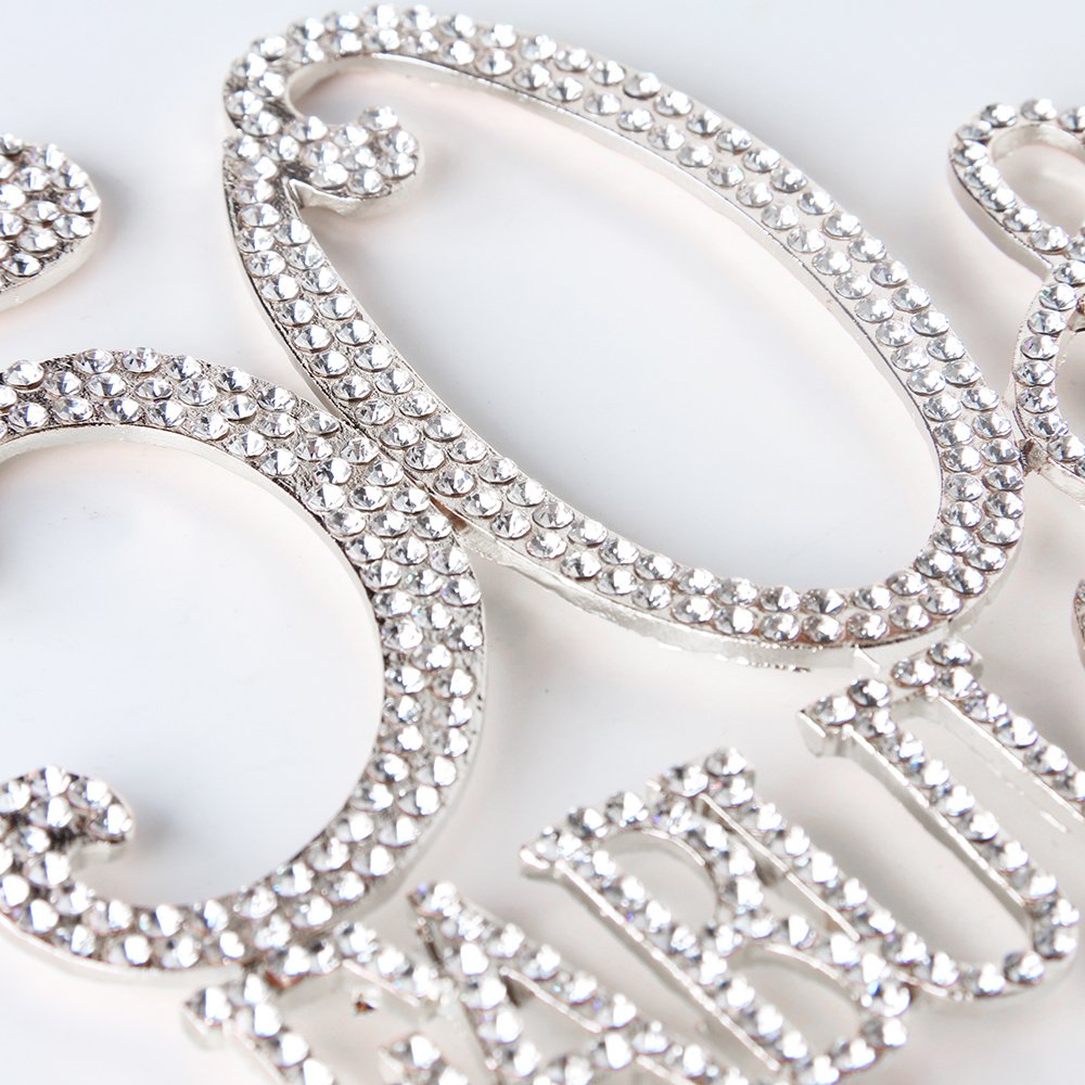 Hatcher lee 50th Birthday Cake Topper - Bling Crystal Silver Keepspirit-inspired flavor, Model HCL-022