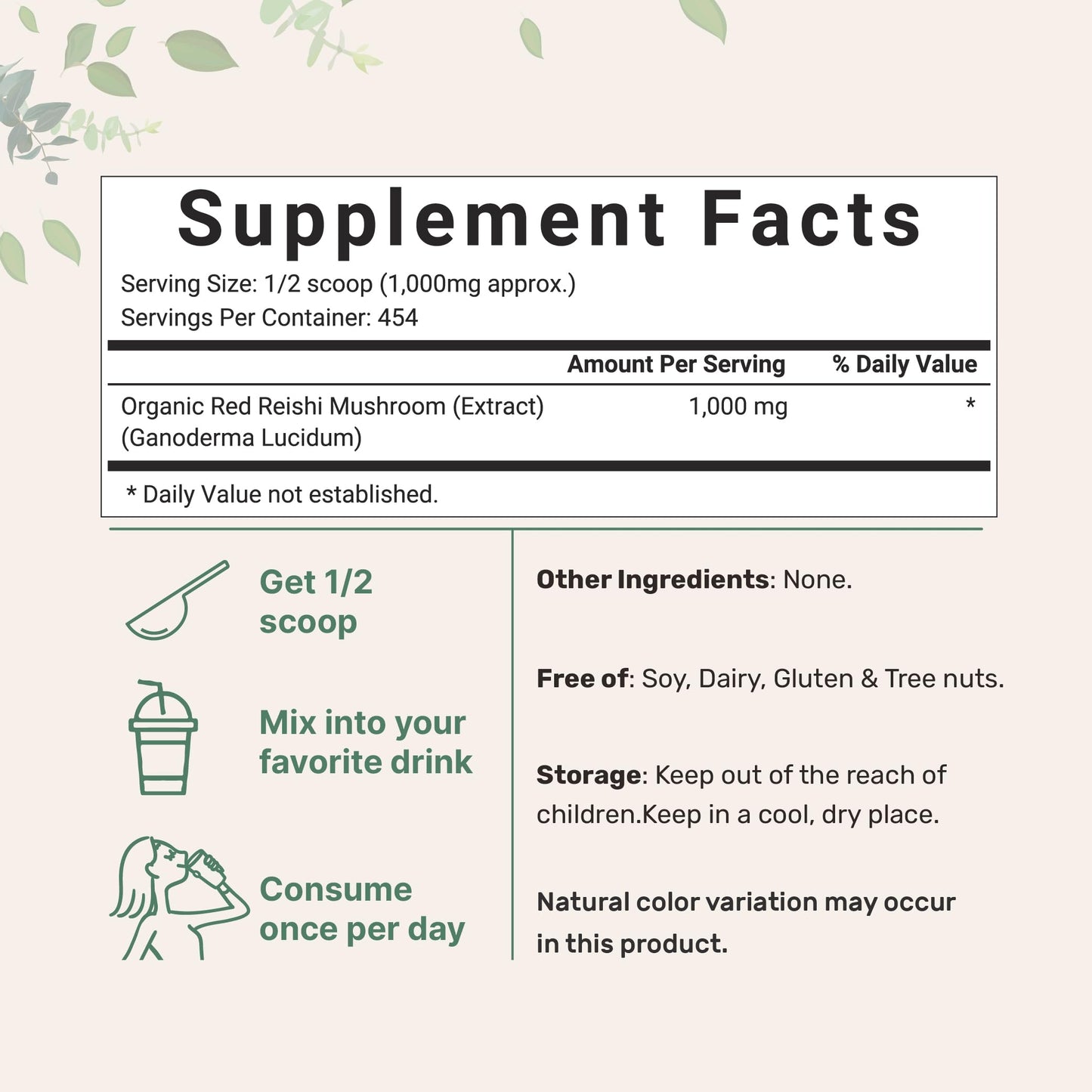 Micro Ingredients Organic Reishi Mushroom Powder 100:1 Extract 16oz Non-GMO