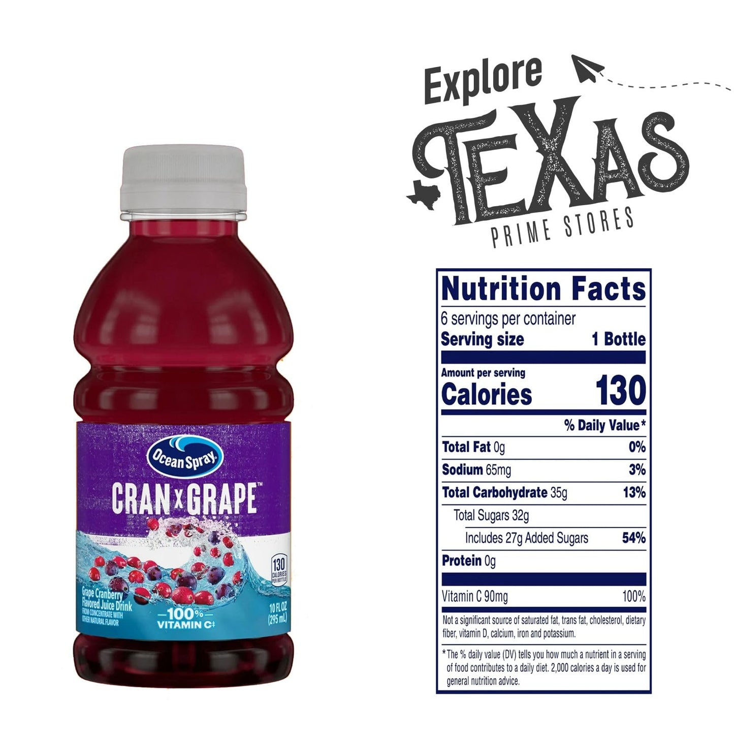 Ocean Spray 24-Pack Of Cran Grape Juice Drink 10 Fl Oz On-The-Go Plastic Bottle + 1 Utility Freebie By Unique Outlet