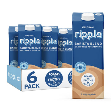 Ripple Barista Non Dairy Milk | Froths and Foams, Smooth and Creamy | Shelf Stable | Vegan & Non GMO Certified | Dairy, Soy, Nut