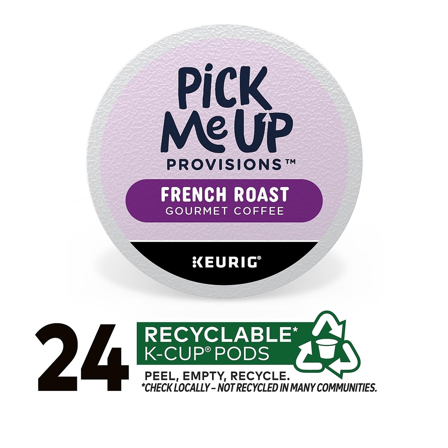 Pick Me Up French Roast Coffee Pods, Dark Roast, 24/Box