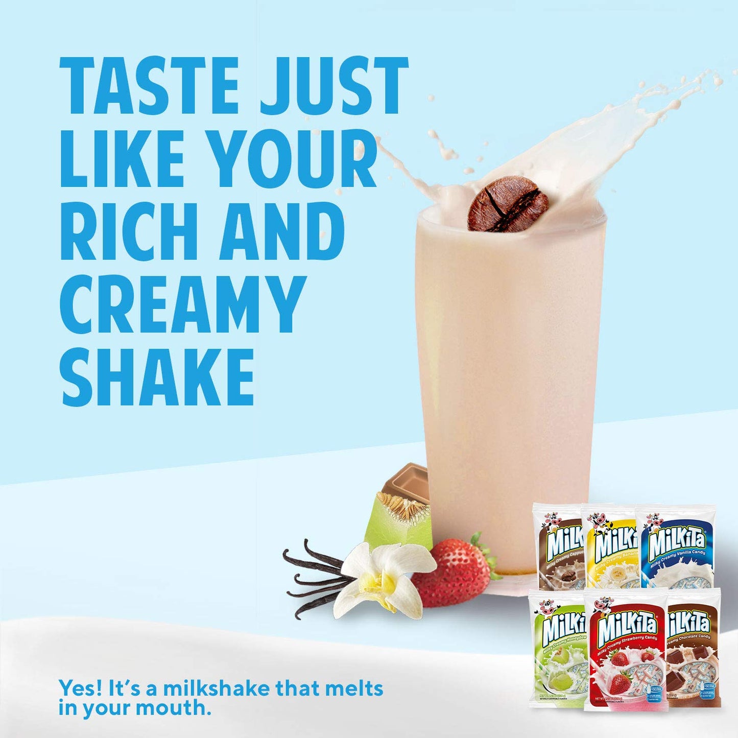 Milkita Creamy Shake Candy (Assorted Flavors, 6 Pack (180 Pcs))