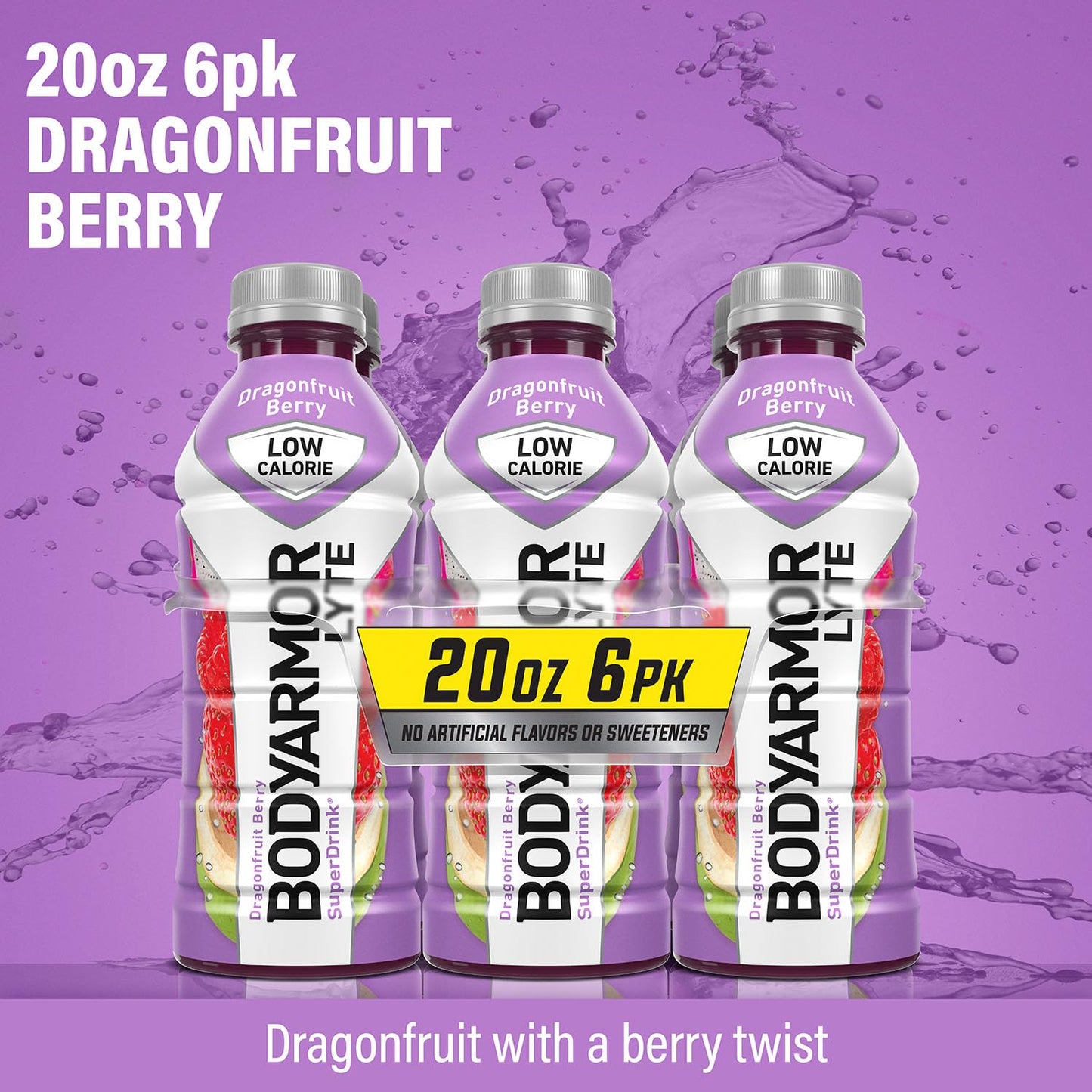 BODYARMOR LYTE Sports Drink Low-Calorie Sports Beverage, Dragonfruit Berry, Natural Flavors With Vitamins, Potassium-Packed Elec