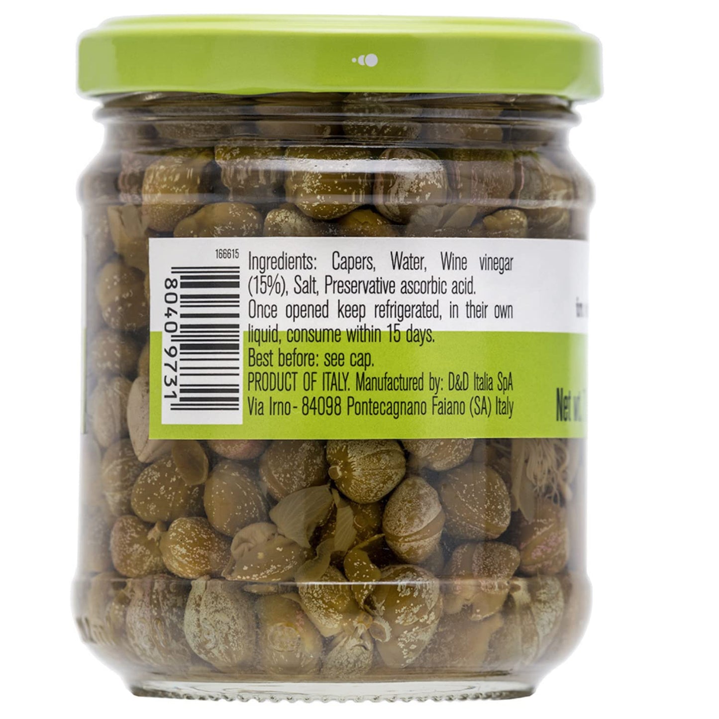 Capers, #9, Premium Quality Italian Capers In Brine, Jar, 7.1 Oz (200G), Product Of Italy, Fratelli D'Amico