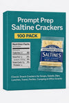 Prompt Prep Westminster Saltine Crackers, 100 Pack - Individually Wrapped Saltines, Fresh Baked Snack Crackers for Soups, Salads