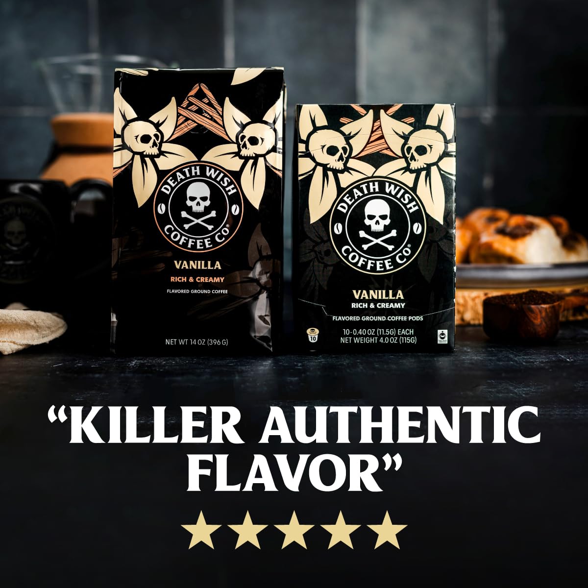 Death Wish Coffee  Vanilla Single Serve Pods (30 Count)