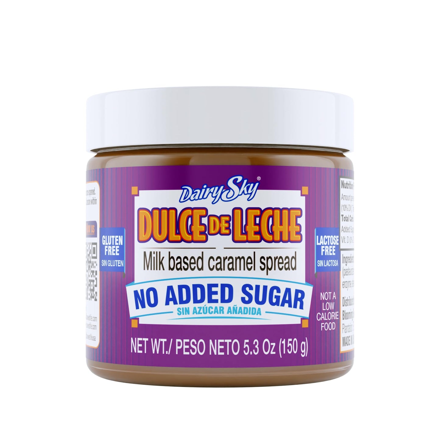Dairysky Dulce De Leche Sin Azucar Aadida - 5.3 Oz | Gluten & Lactose Free, Milk Based Caramel Spread Caramel Dips And Spreads F
