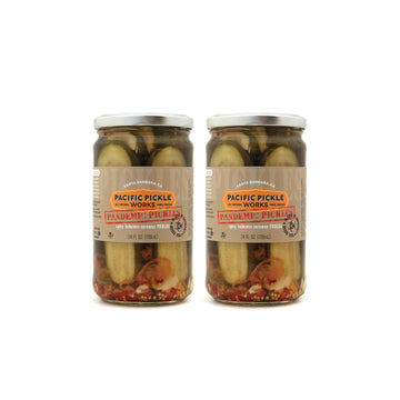 Pacific Pickle Works Spicy Caraway Pickle Halves, Habanero & Jalapeño, 24 Fl Oz (Pack of 2), Non-GMO, Kosher, Gluten-Free