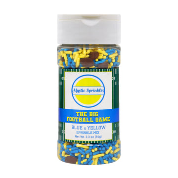 Mystic Sprinkles The Big Football Game Jimmy Mix 3Oz Bottle (Blue & Yellow Sprinkle Mix 3Oz)