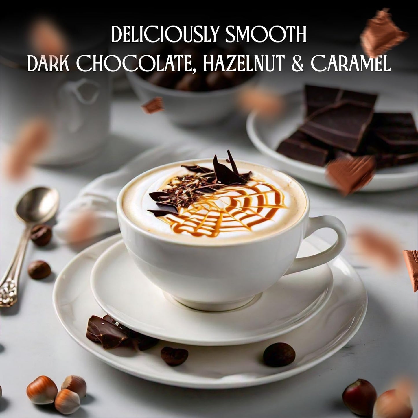 Forza Whole Bean Coffee, Medium Dark Roast Coffee Beans Bold Flavor With Dark Chocolate, Hazelnuts & Caramel, 12 Oz Specialty Be