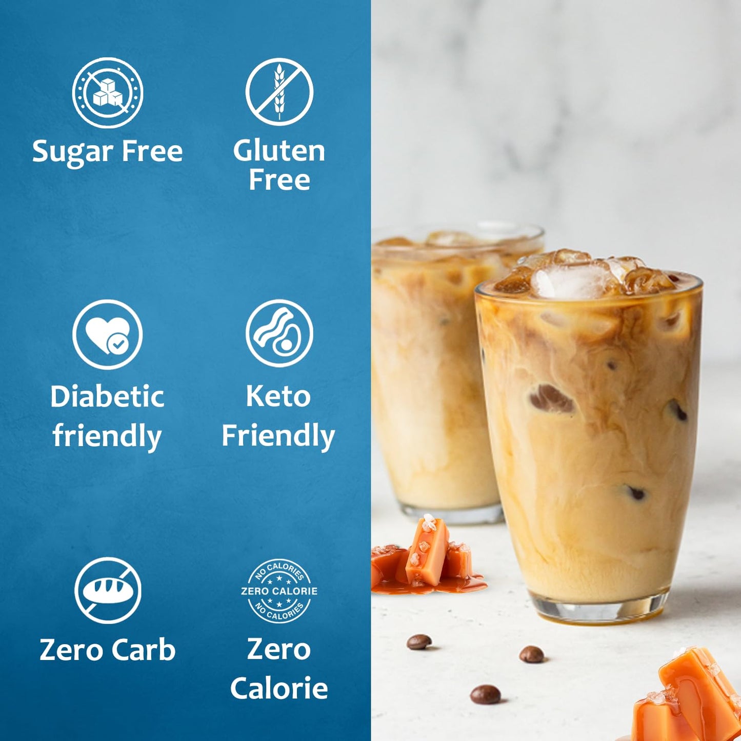 Syruvia 4 Pack Sugar-Free Salted Caramel Coffee Syrup - 25.4 Fl Oz - Syrup For Coffee, Lattes, Shakes, Smoothies, Desserts - 100