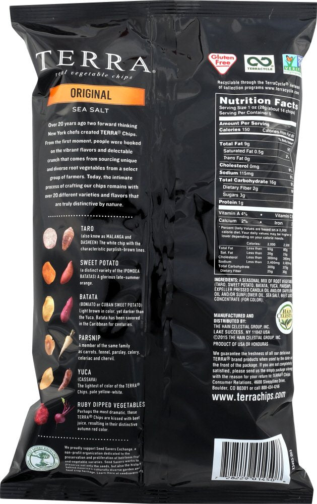 Terra Vegetable Chips, Original Exotic Sea Salt, 5 Oz