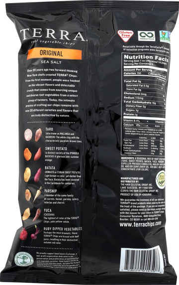 Terra Vegetable Chips, Original Exotic Sea Salt, 5 Oz