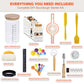 SAGOOITS Sourdough Starter Kit, 34oz Glass Jar, Yellow, Plus-01, Includes 13 Essential Baking Tools