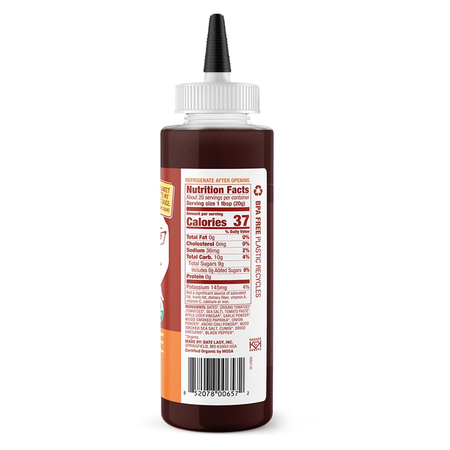 Date Lady BBQ Sauce - Organic, Gluten Free, Paleo Friendly, Vegan - 14.5 oz (Pack of 2) - Sweetened with Dates, No Added Flavors or MSG