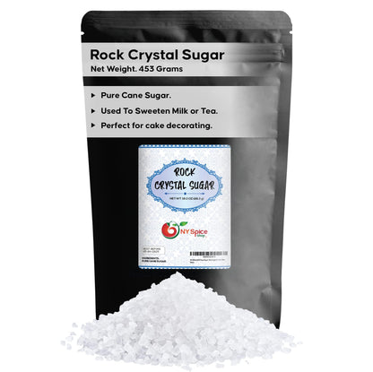 NY SPICE SHOP Rock Sugar - 1 Pound Bag Rock Candy Crystals - Sugar Rocks Whole - Sugar Crystals - Rock Candy - Rock Sugar for Te