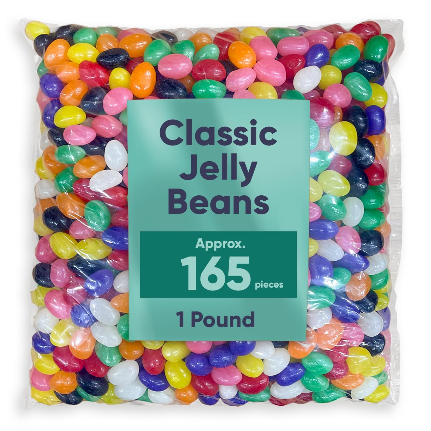 CHAIN & JO SWEETS Classic Jelly Beans Bulk Bag - 1 Pound, 165 Pieces, Ideal for Parties & Gifts, Soft Candy for Halloween & Holidays
