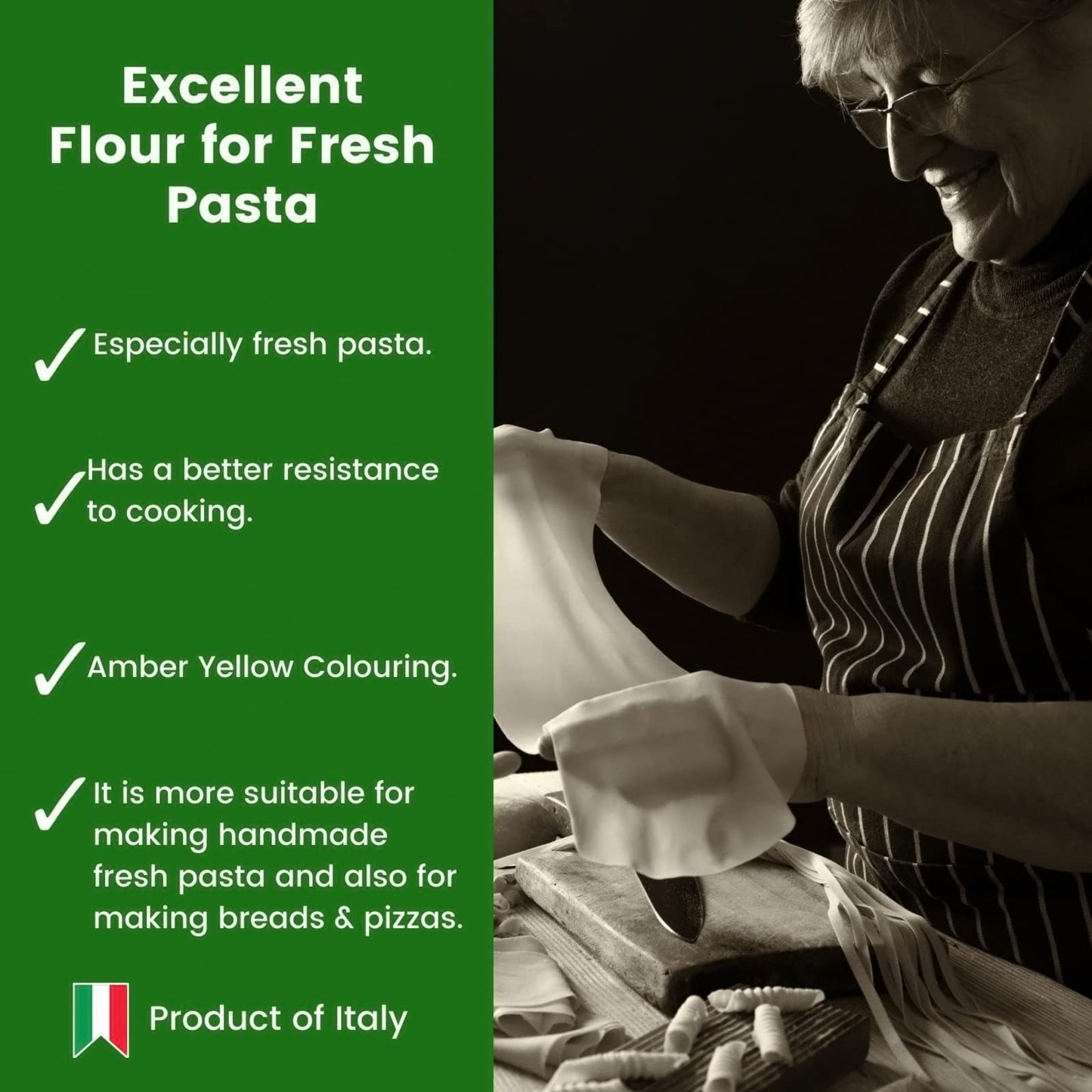 Fresh Pasta Flour, 100% Soft Wheat, 5 Kg (11 Lbs) Tipo 00, Bread Machine Or Handmade Pasta, For Bread, Gnocchi, Product Of Italy