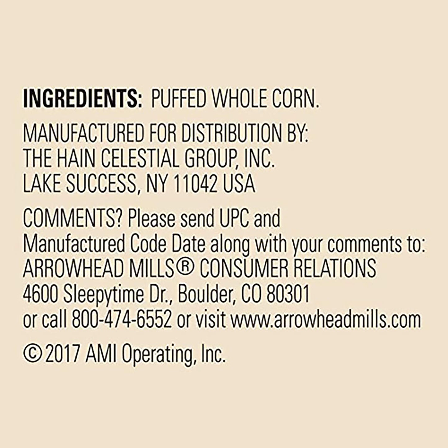 Arrowhead Mills Puffed Corn Cereal, 6 Oz (Pack Of 12)