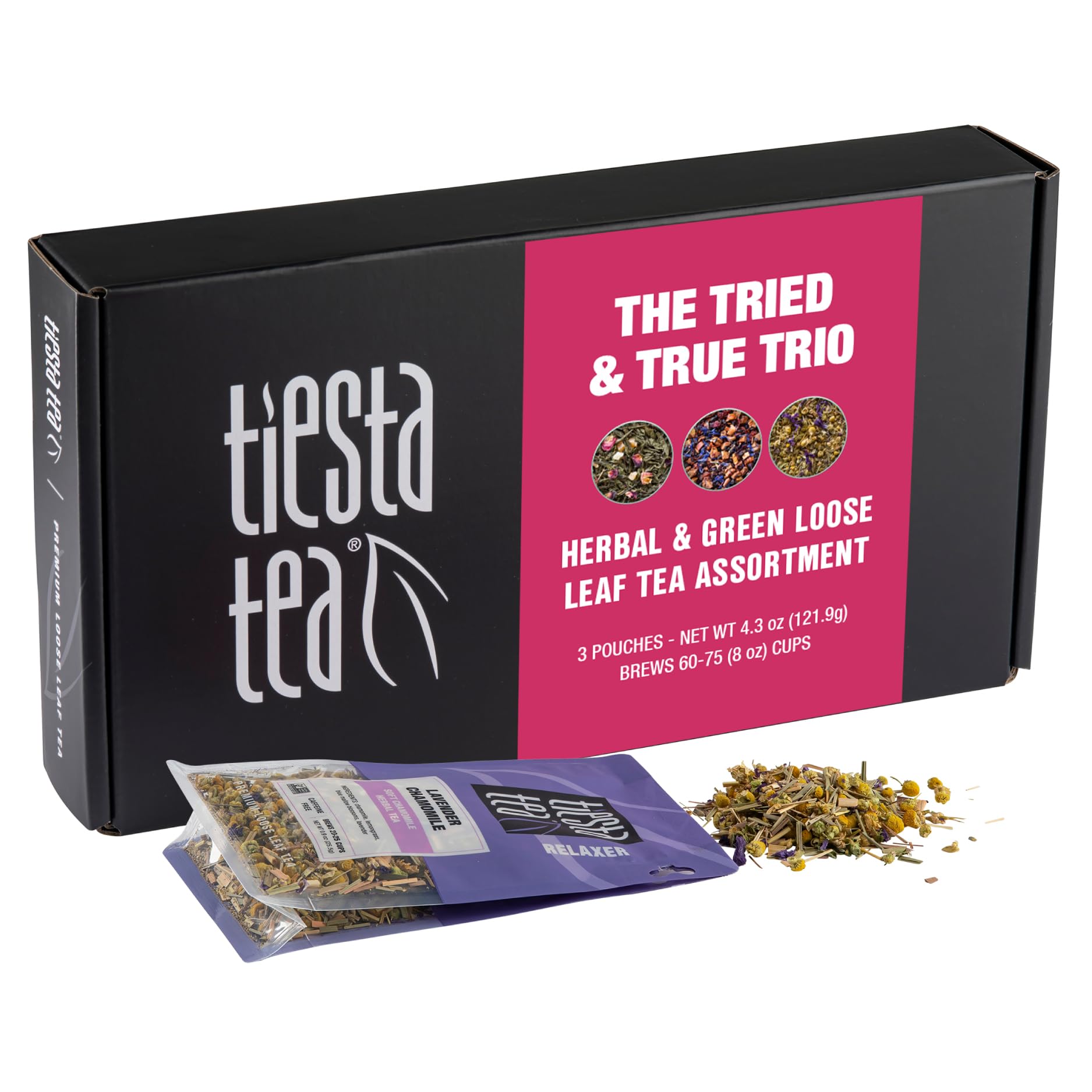 Tiesta Tea - Tiesta'S Top Loose Leaf Tea Gift Box | Medium Caffeinated Tea Variety Pack | Make Hot & Iced Tea | 3 Pouches Of Ass