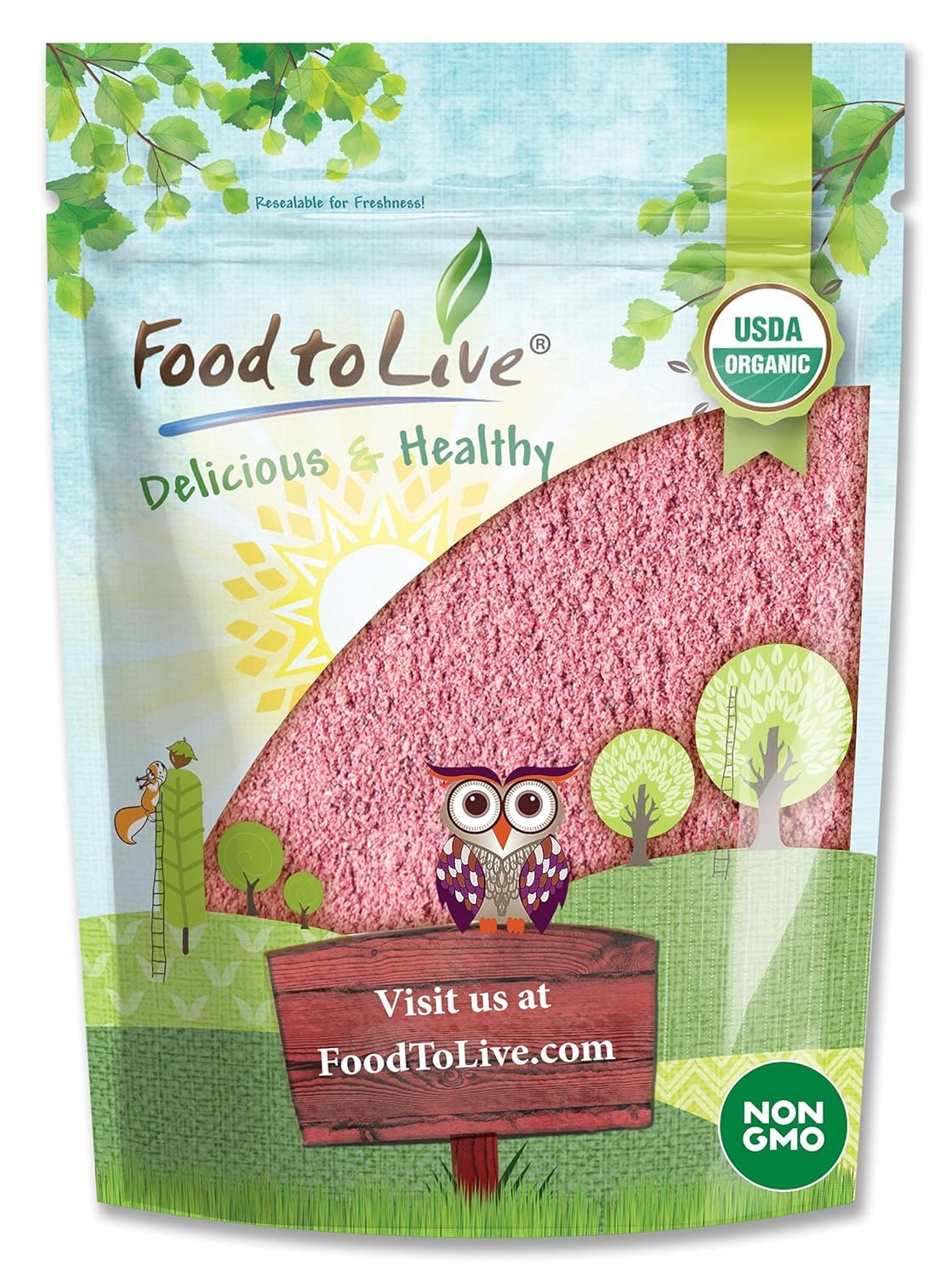 Food to Live Organic Pomegranate Powder, 8 Ounces - Non-GMO, Unsulfured, Raw, Dried Fruit, Vegan, Bulk, Great for Juices, Smooth