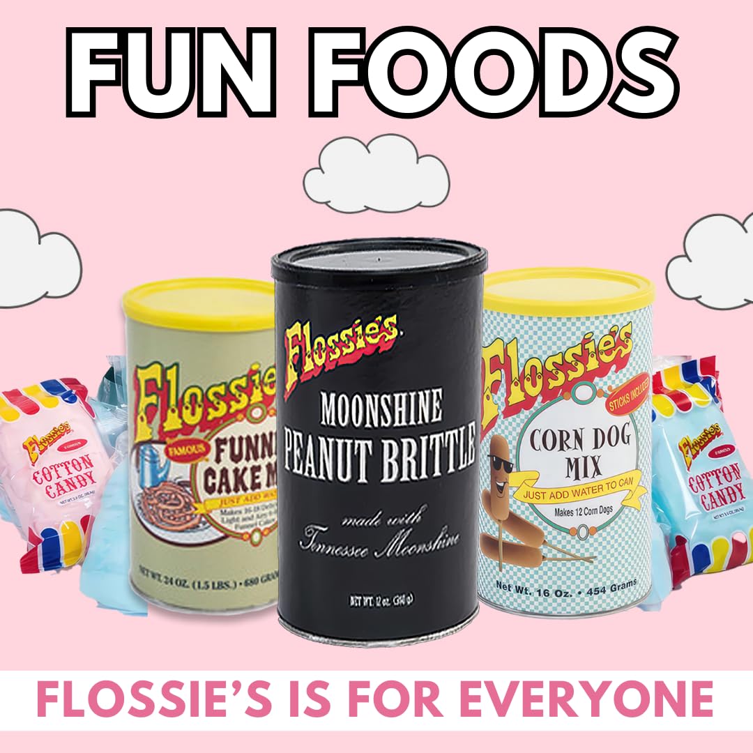 Flossies Classic Peanut Brittle, Handmade Crunchy Candied Peanuts, 12 oz Can