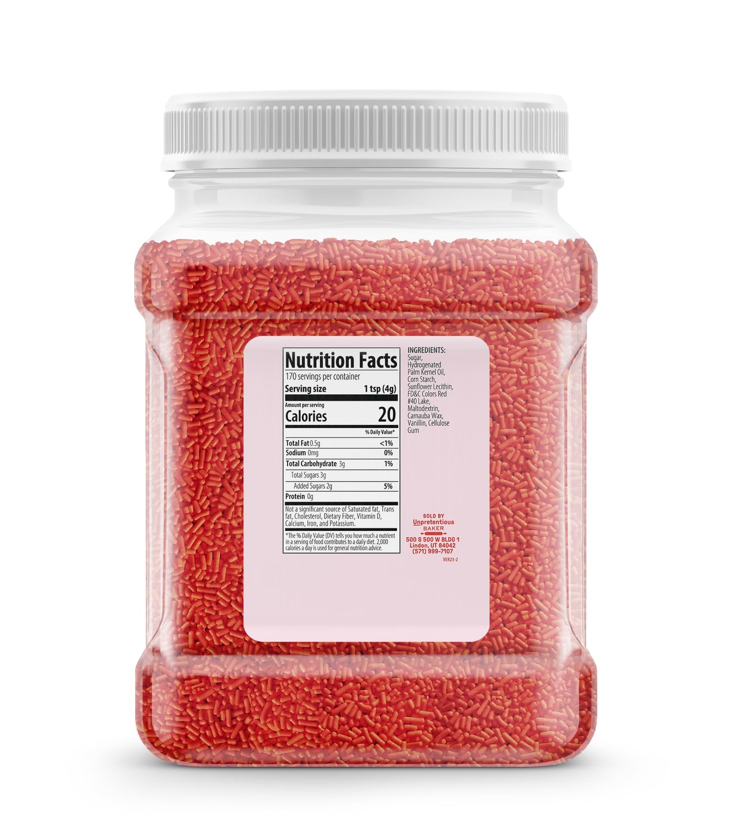 Unpretentious Red Sprinkles (4 Cups) Jimmies, Decorative Dessert Topping, Festive & Fun