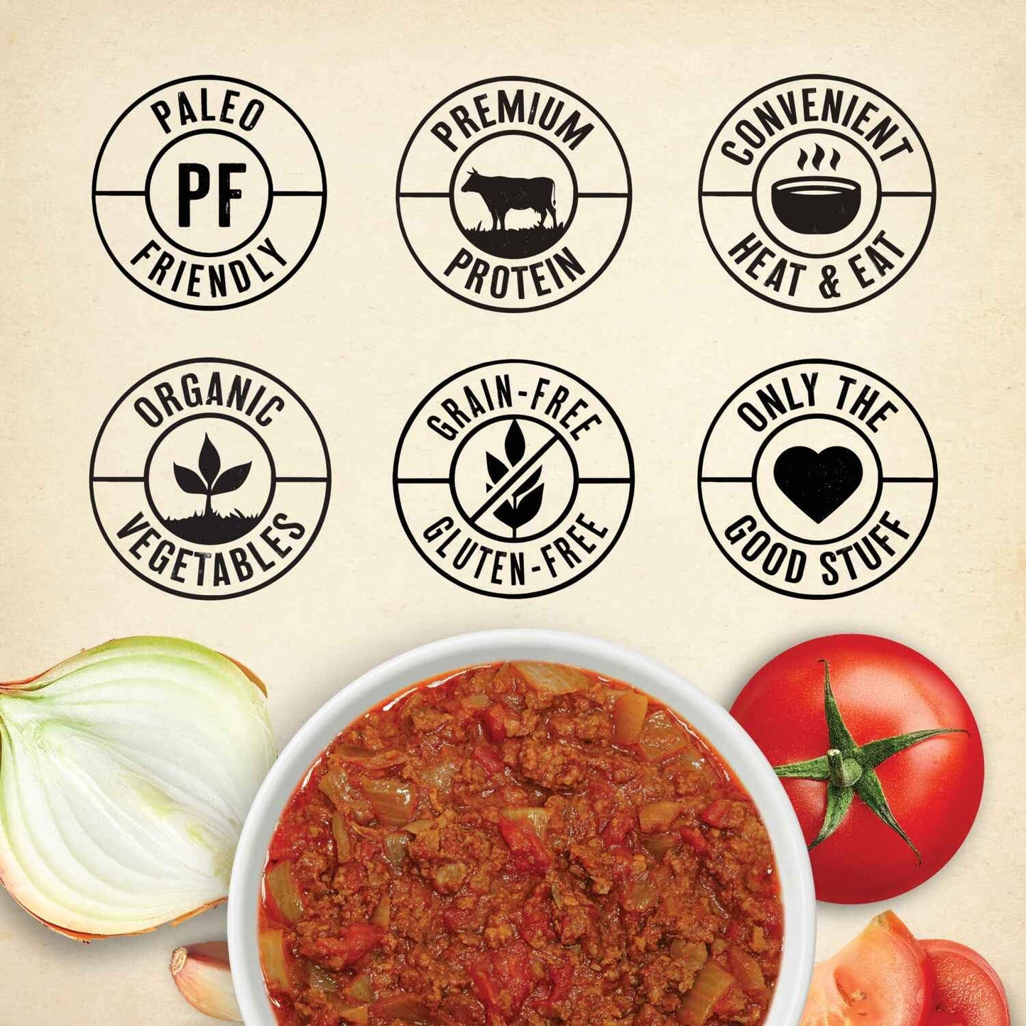 True Primal Beef Chili 8-Pack, Gluten-Free, No Beans, Paleo, Keto, 16 oz Ready to Eat, Grass-Fed Beef, Whole30 Approved