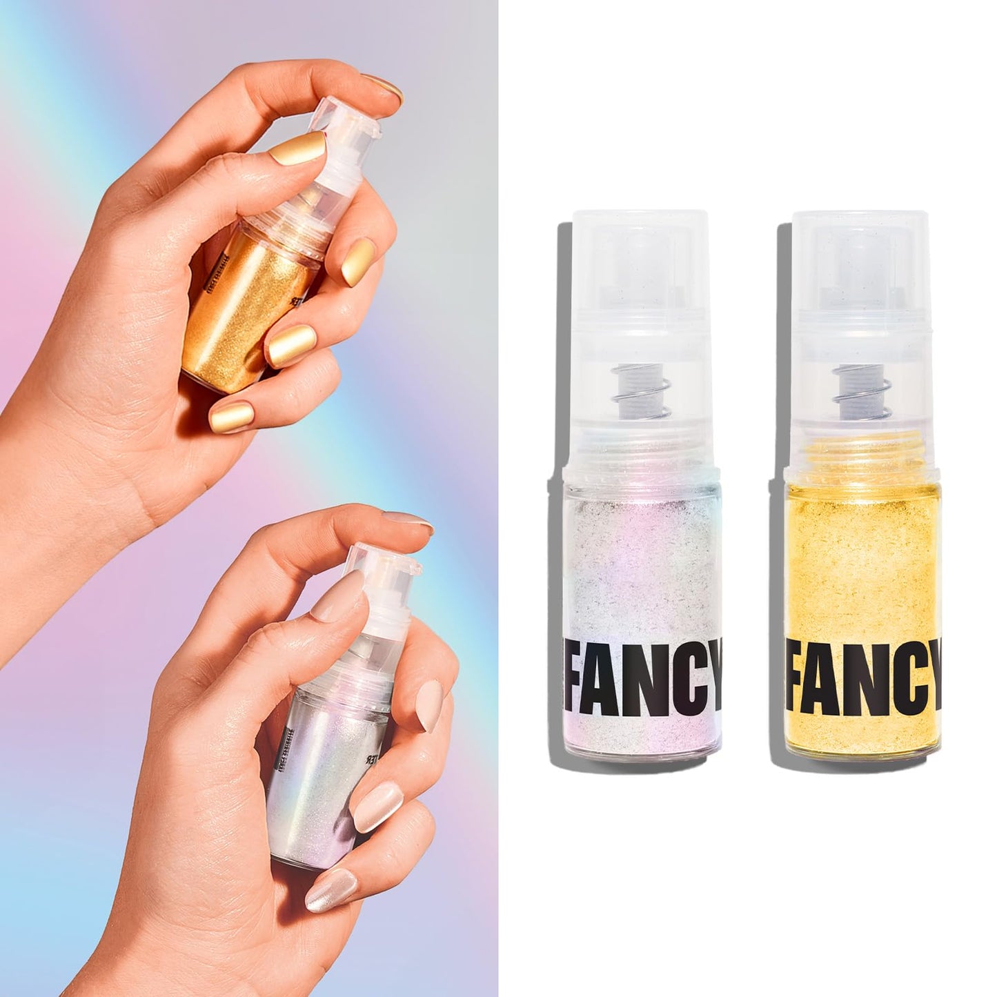 Fancy Sprinkles Fancy Dust Duo Premium Edible Glitter Spray For Sparkling Food & Drinks No Taste Or Texture (4Gm, Moonstone & Fo