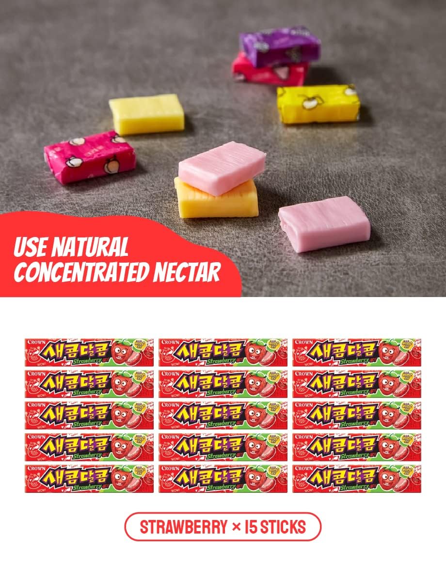 Crown Sweet And Sour Candy Strawberry Flavor 435G (29G X 15Ea)