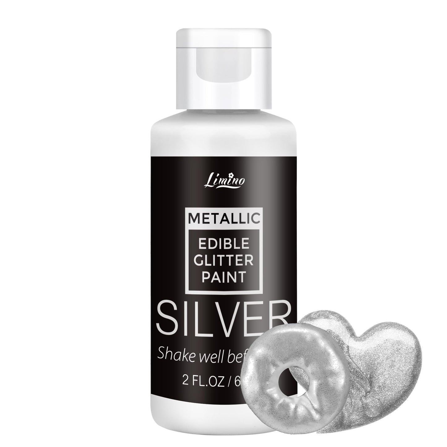 Edible Glitter Paint - 2 fl.oz Food Grade Metallic Glitter Cake Paint for Cake Decorating, Baking, Cupcakes - Shimmer Art Decora