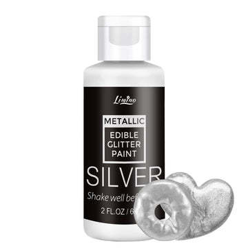Edible Glitter Paint - 2 fl.oz Food Grade Metallic Glitter Cake Paint for Cake Decorating, Baking, Cupcakes - Shimmer Art Decora