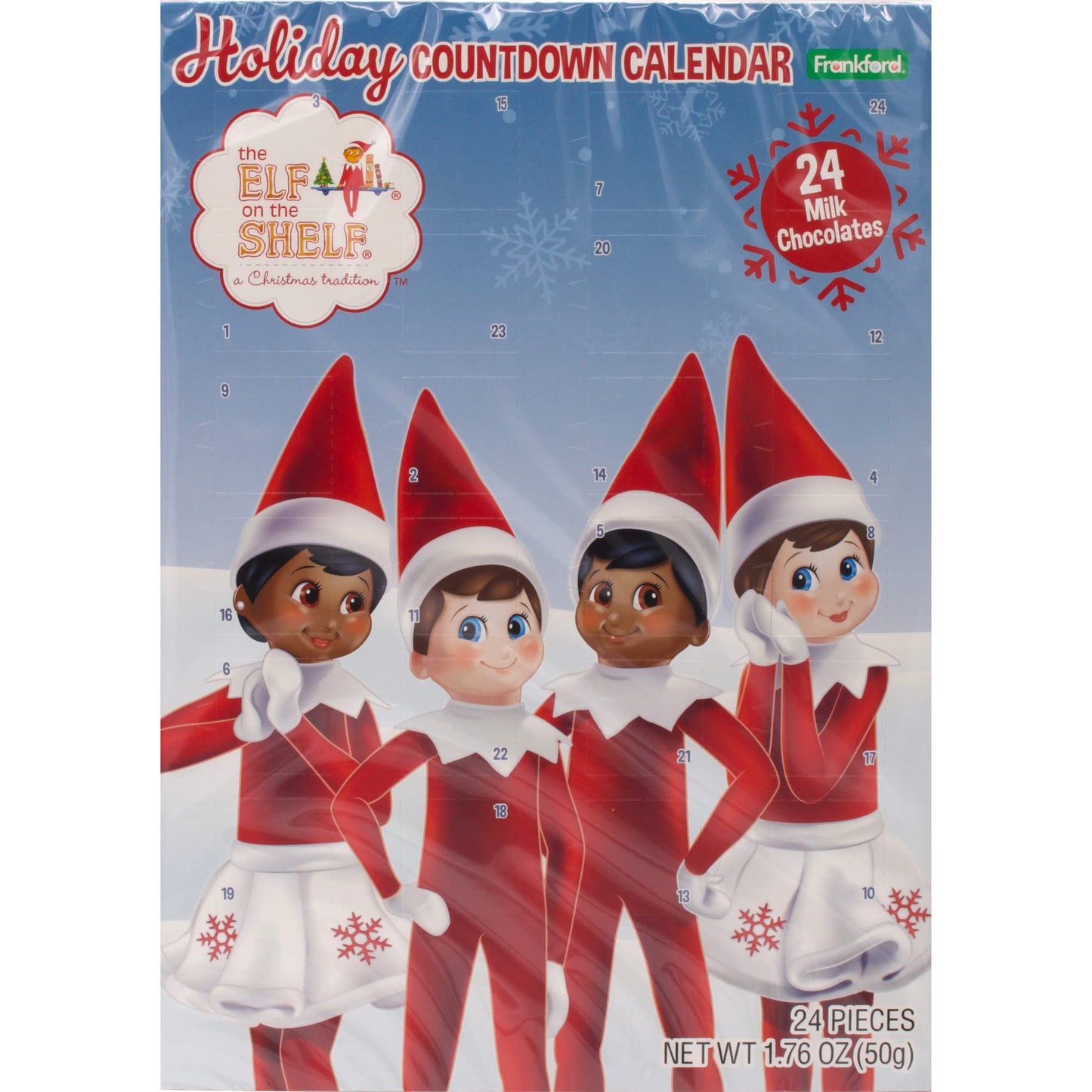 Elf Of The Shelf 2022 Milk Chocolate Christmas Advent Countdown Calendar, 1.76 Oz